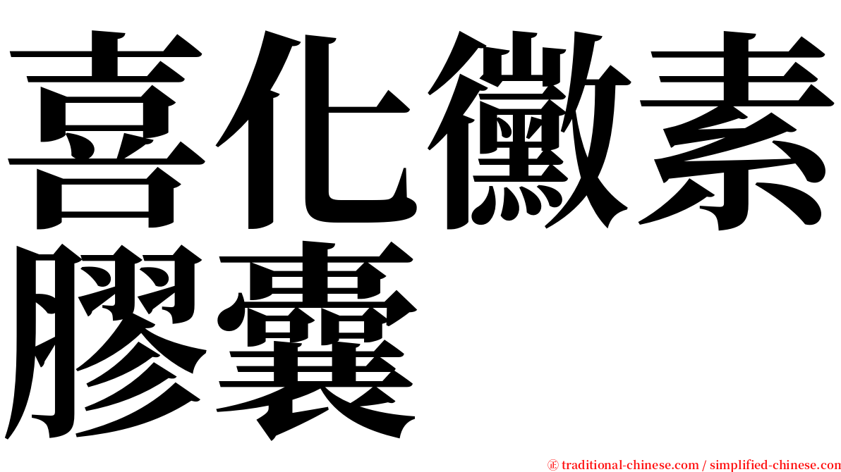 喜化黴素膠囊 serif font