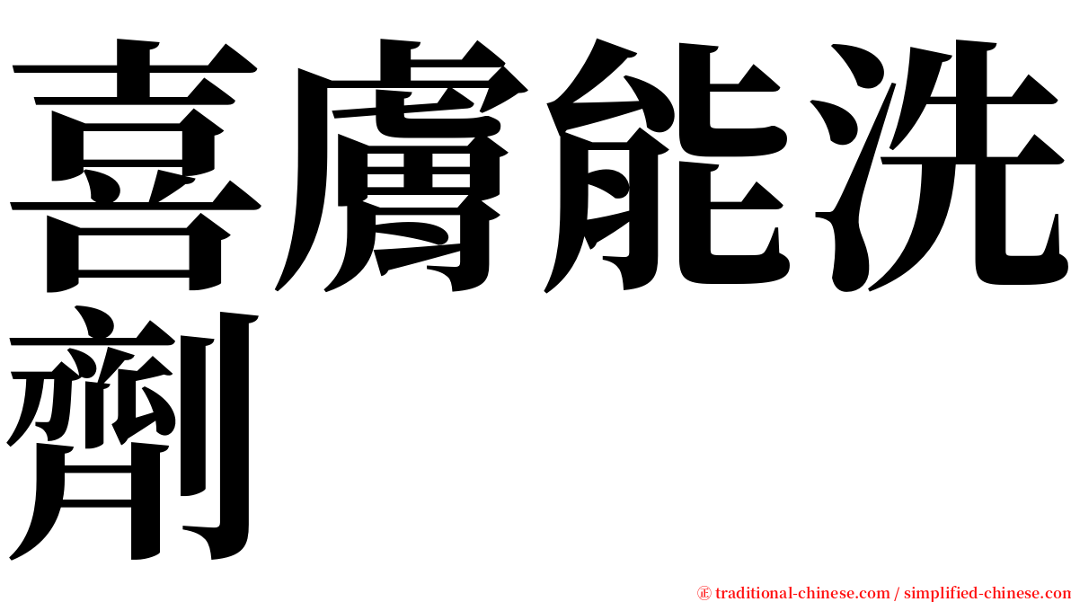 喜膚能洗劑 serif font