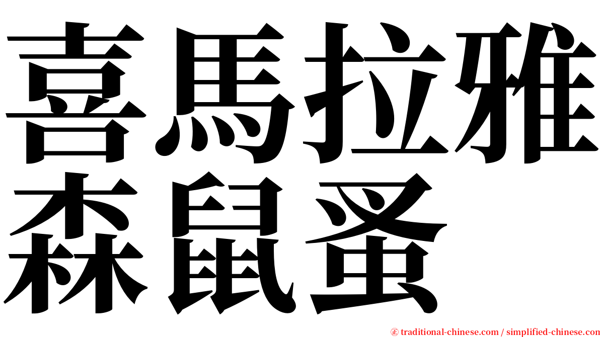 喜馬拉雅森鼠蚤 serif font