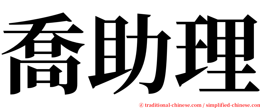 喬助理 serif font