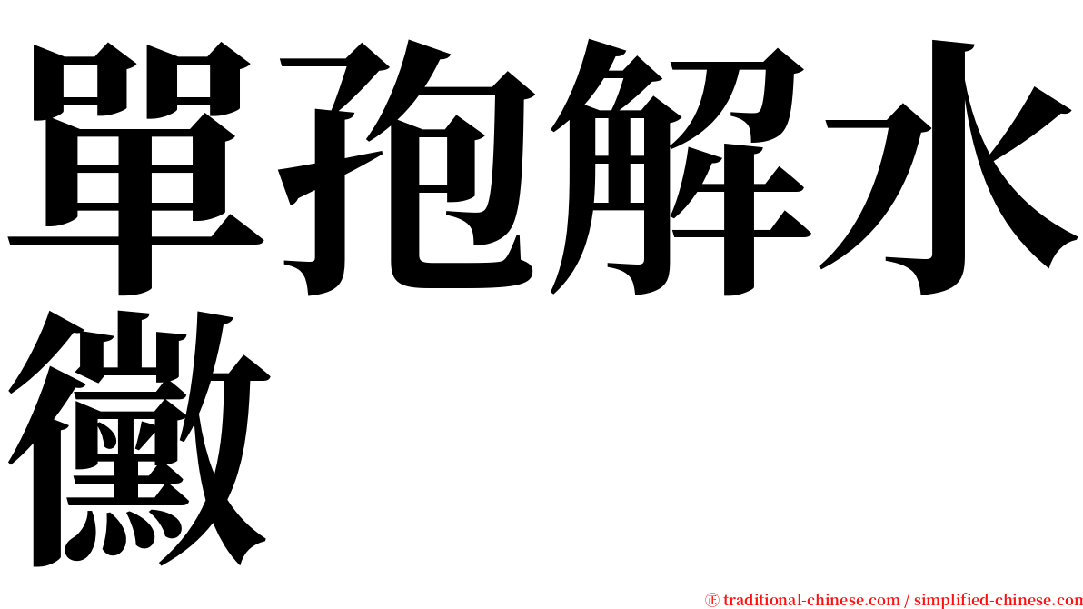 單孢解水黴 serif font