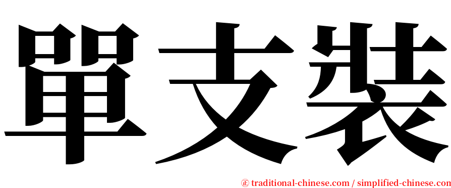 單支裝 serif font