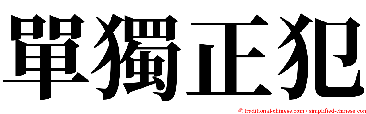 單獨正犯 serif font