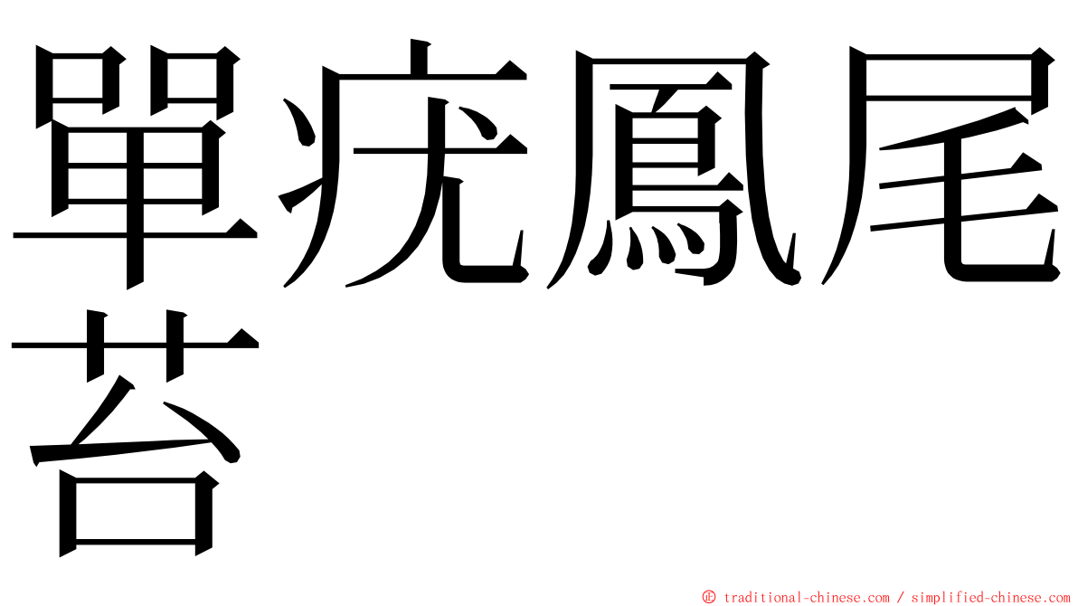 單疣鳳尾苔 ming font