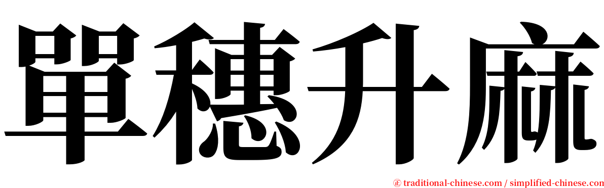 單穗升麻 serif font