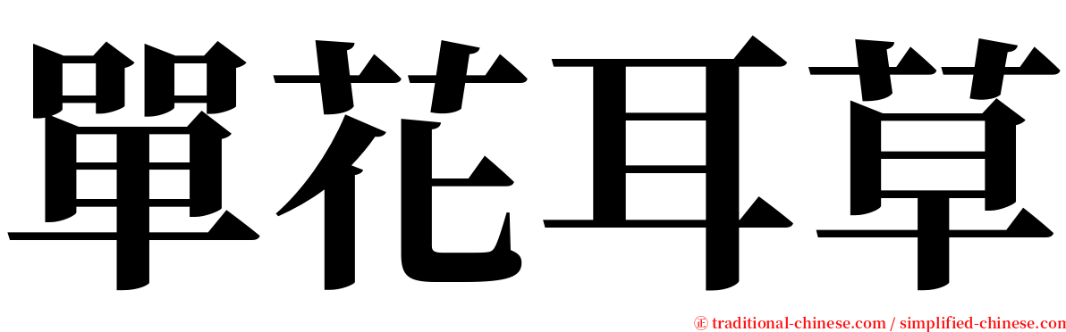 單花耳草 serif font