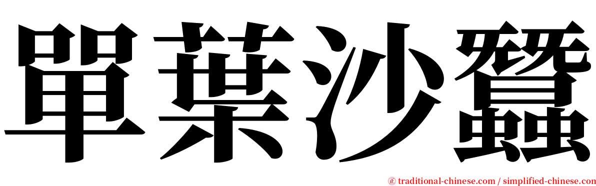 單葉沙蠶 serif font