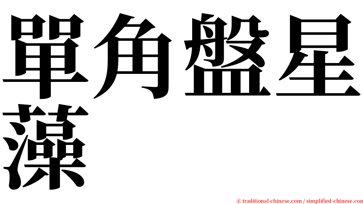 單角盤星藻 serif font