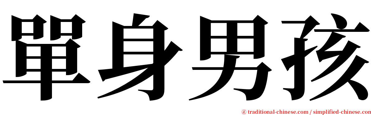 單身男孩 serif font