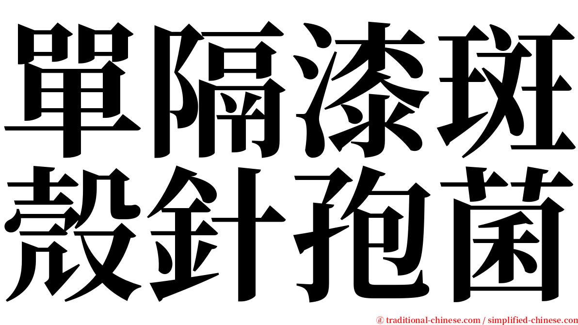 單隔漆斑殼針孢菌 serif font