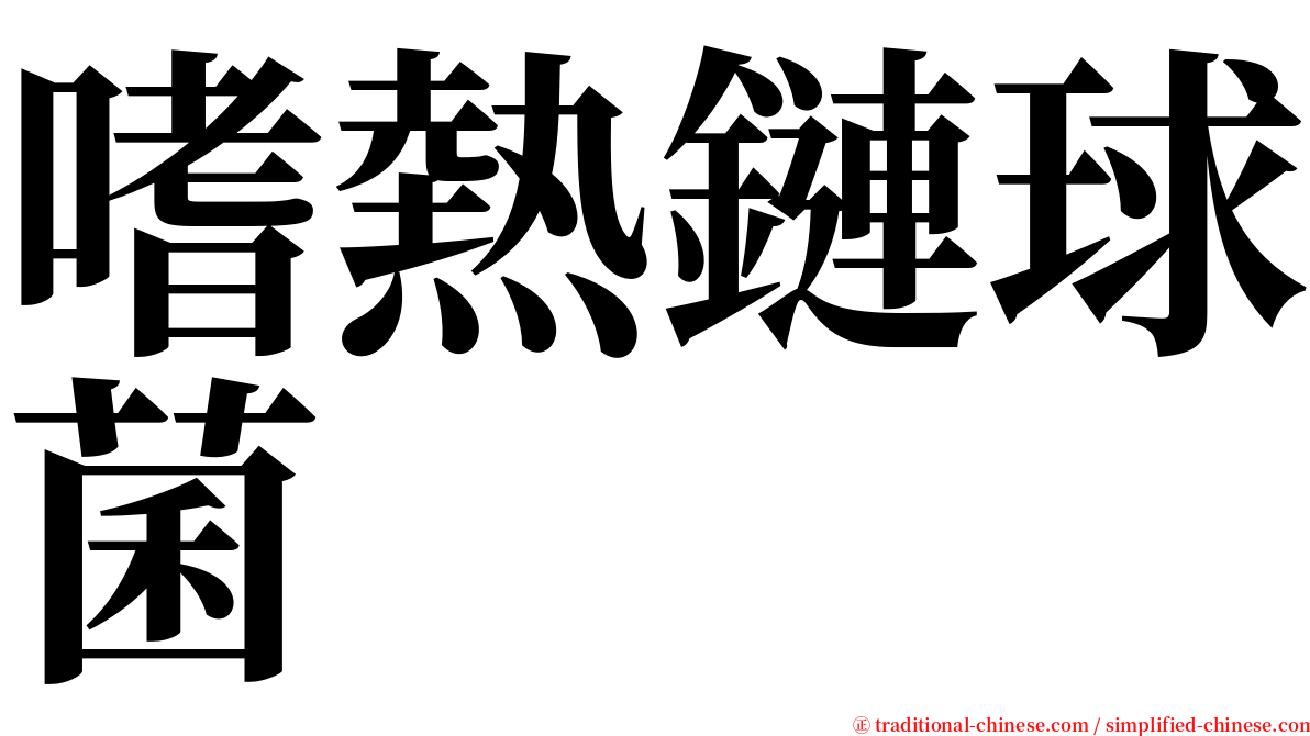 嗜熱鏈球菌 serif font