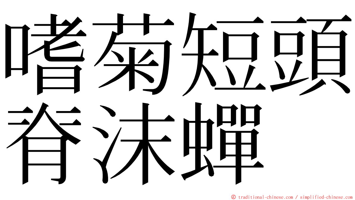 嗜菊短頭脊沫蟬 ming font