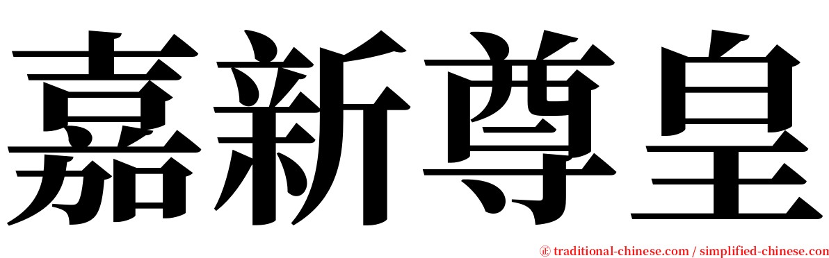 嘉新尊皇 serif font