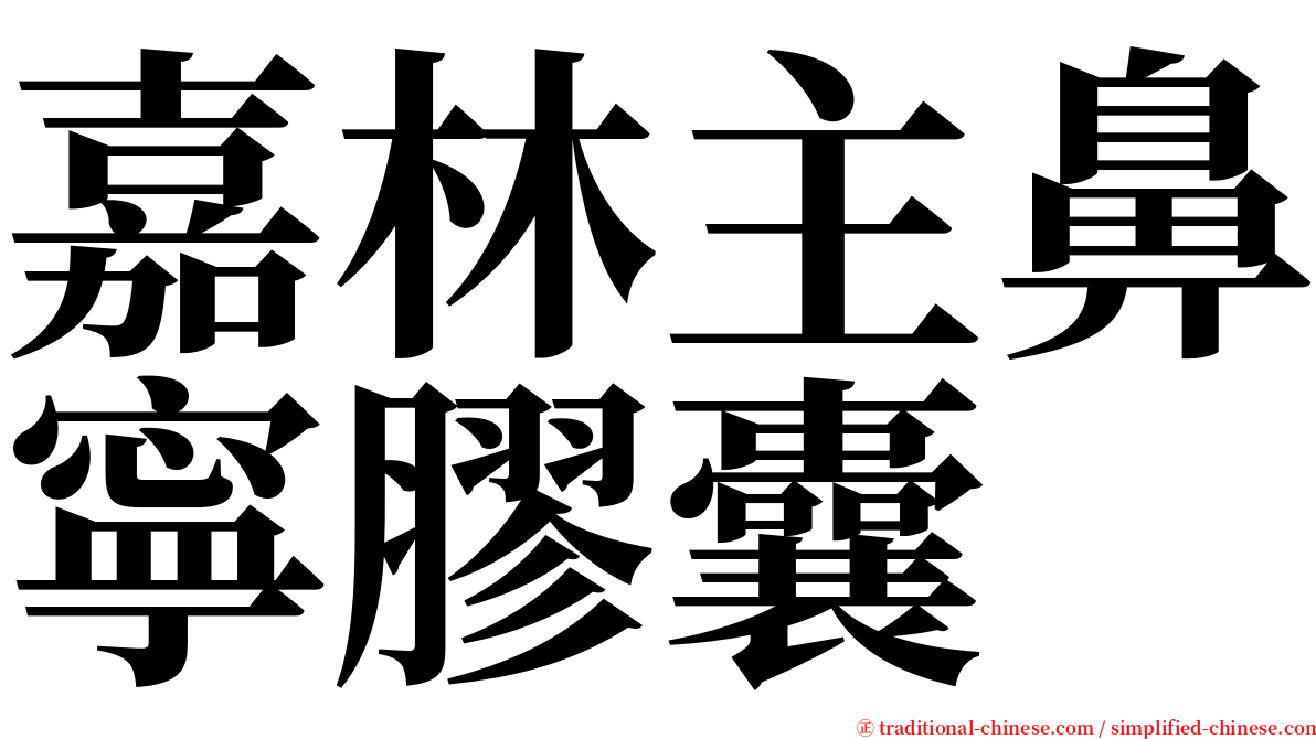 嘉林主鼻寧膠囊 serif font