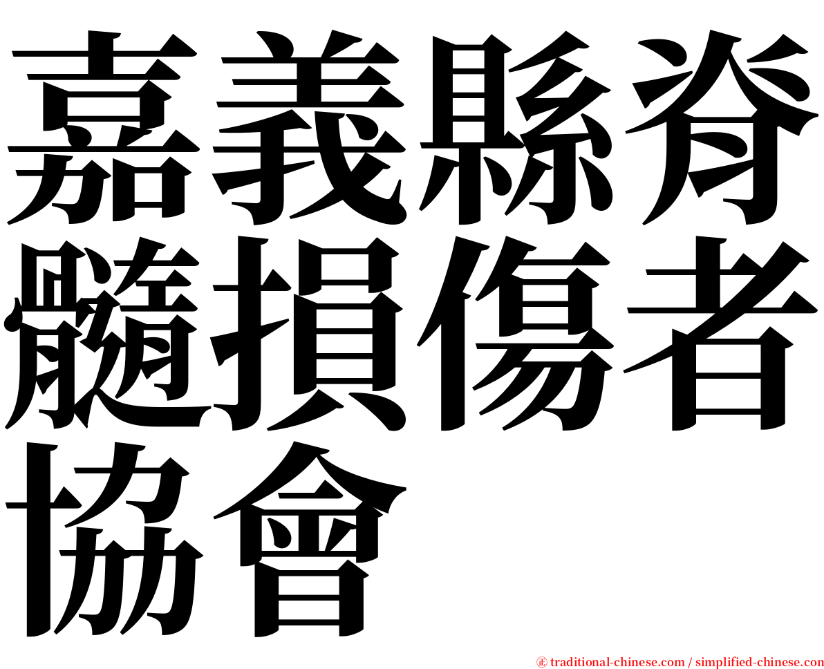 嘉義縣脊髓損傷者協會 serif font