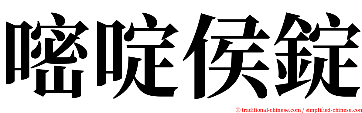 嘧啶侯錠 serif font