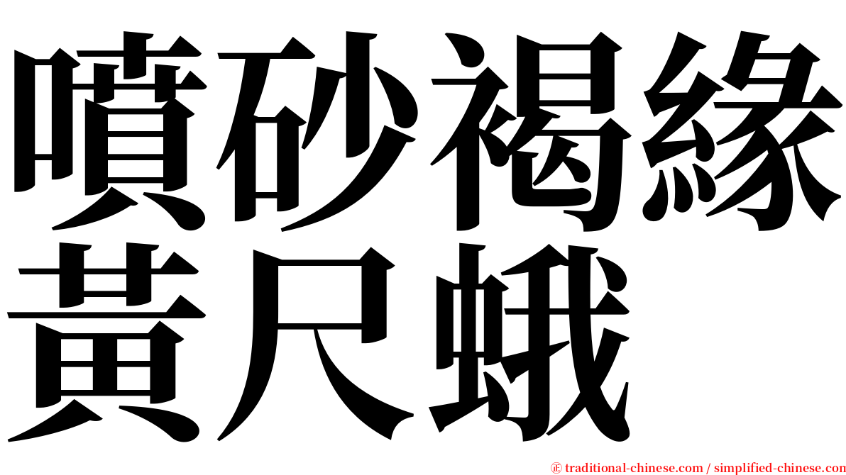 噴砂褐緣黃尺蛾 serif font