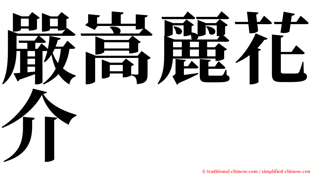 嚴嵩麗花介 serif font