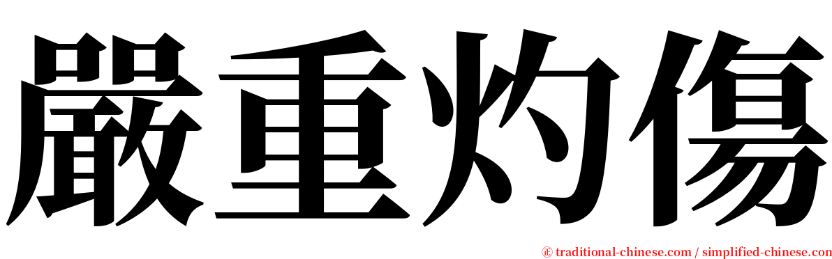 嚴重灼傷 serif font