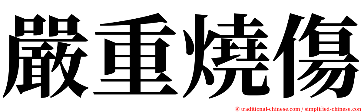 嚴重燒傷 serif font