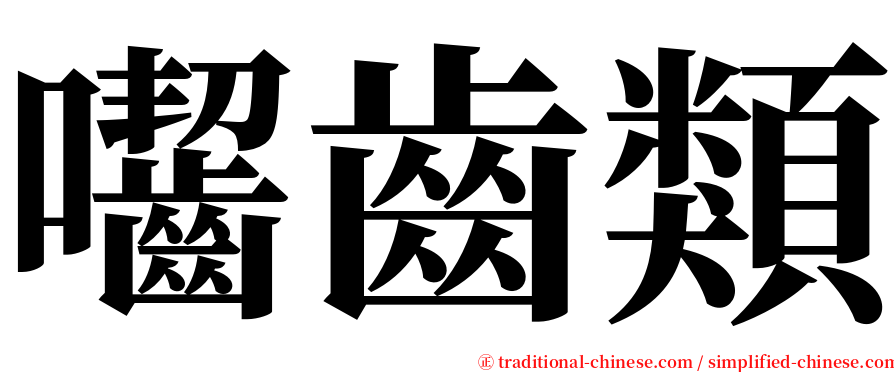 囓齒類 serif font