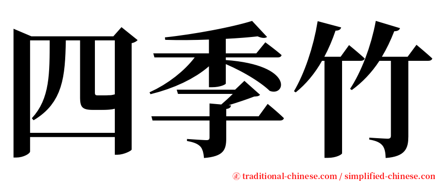 四季竹 serif font