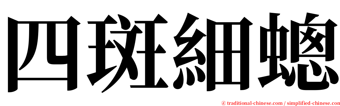 四斑細蟌 serif font