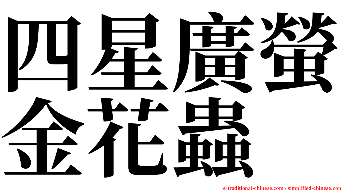 四星廣螢金花蟲 serif font