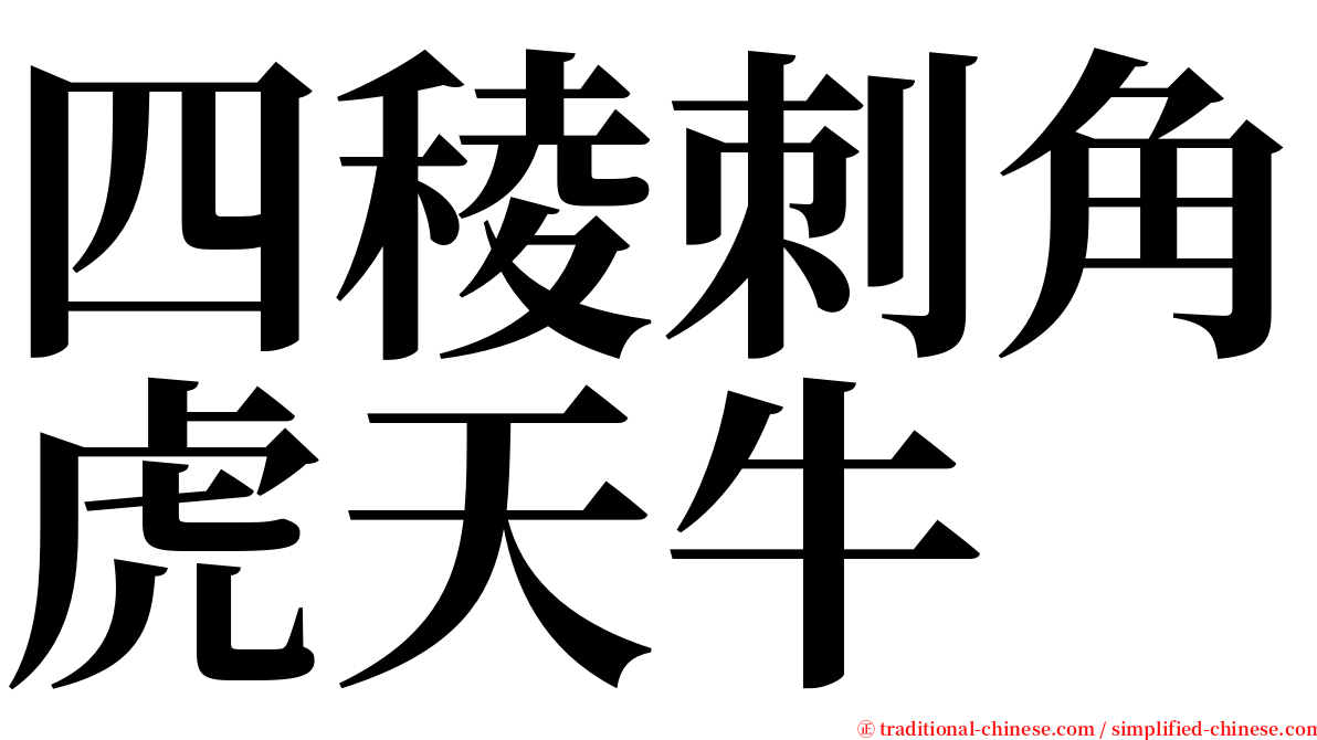 四稜刺角虎天牛 serif font