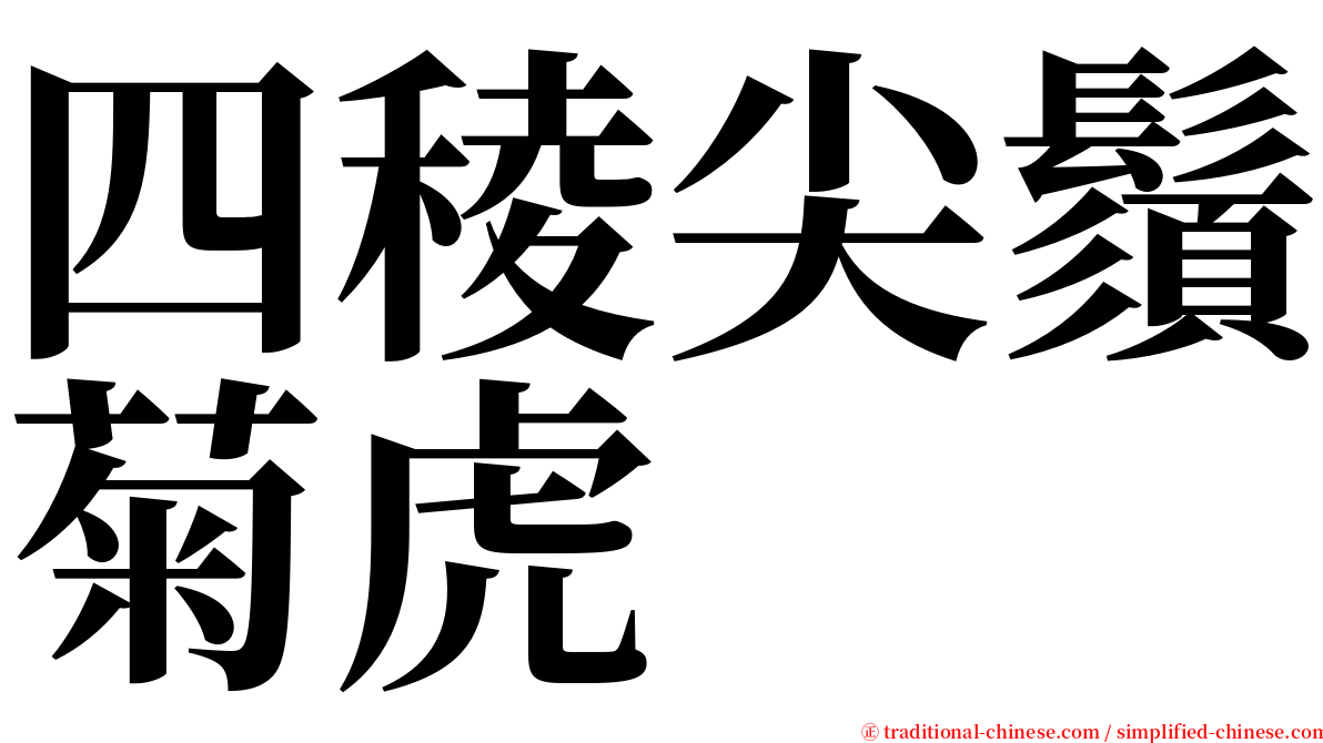 四稜尖鬚菊虎 serif font