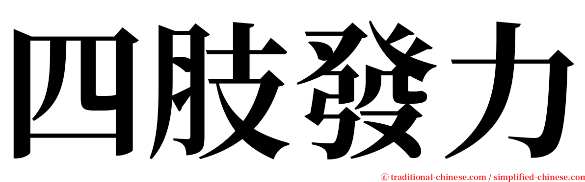 四肢發力 serif font