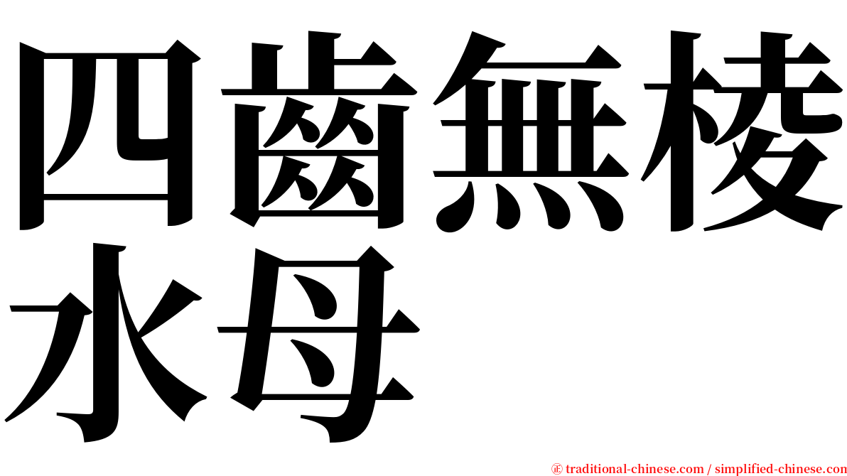 四齒無棱水母 serif font