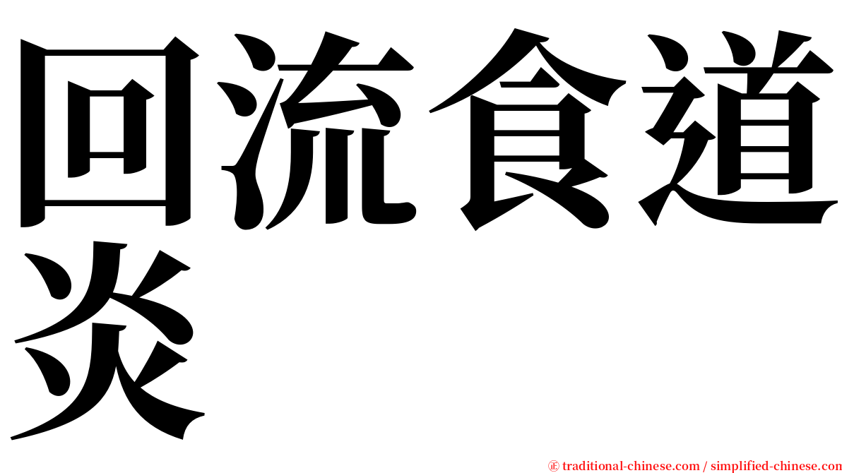 回流食道炎 serif font