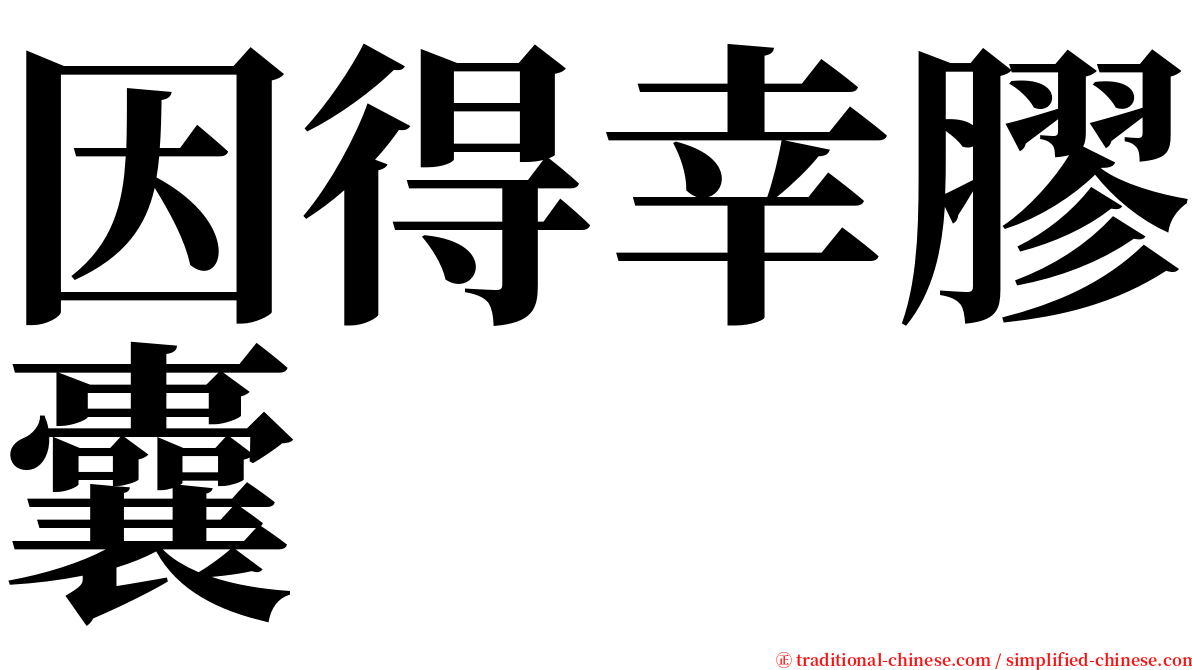 因得幸膠囊 serif font