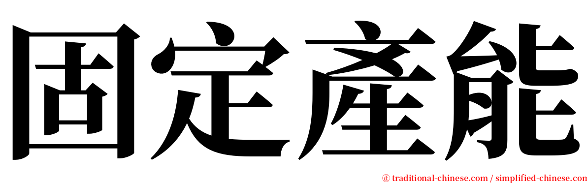 固定產能 serif font