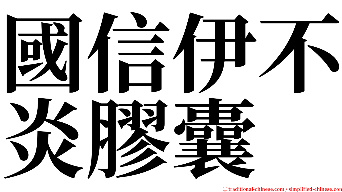 國信伊不炎膠囊 serif font