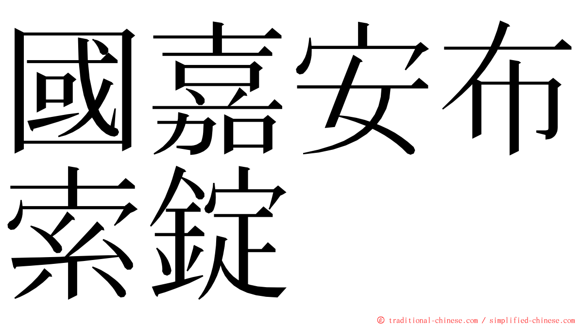 國嘉安布索錠 ming font