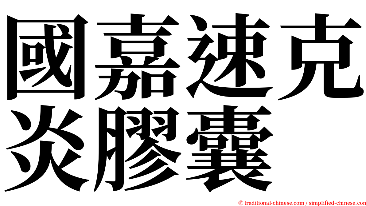 國嘉速克炎膠囊 serif font