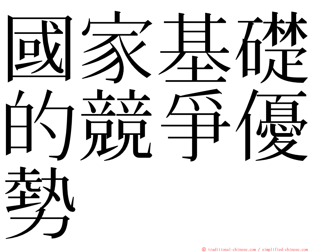 國家基礎的競爭優勢 ming font