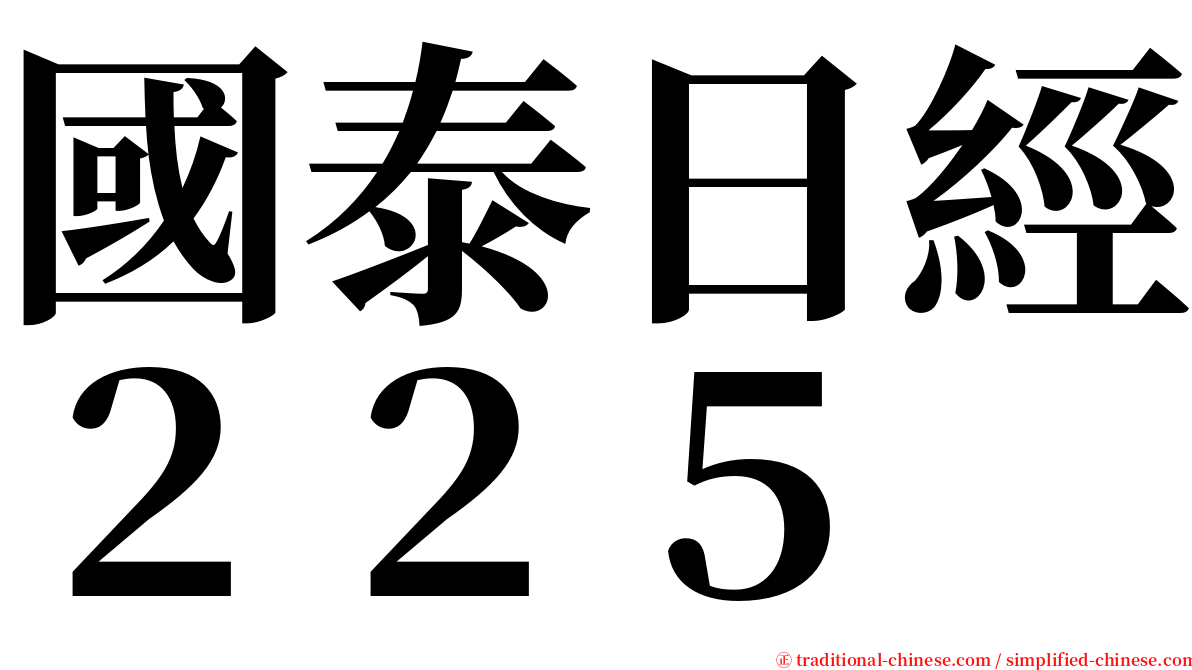 國泰日經２２５ serif font