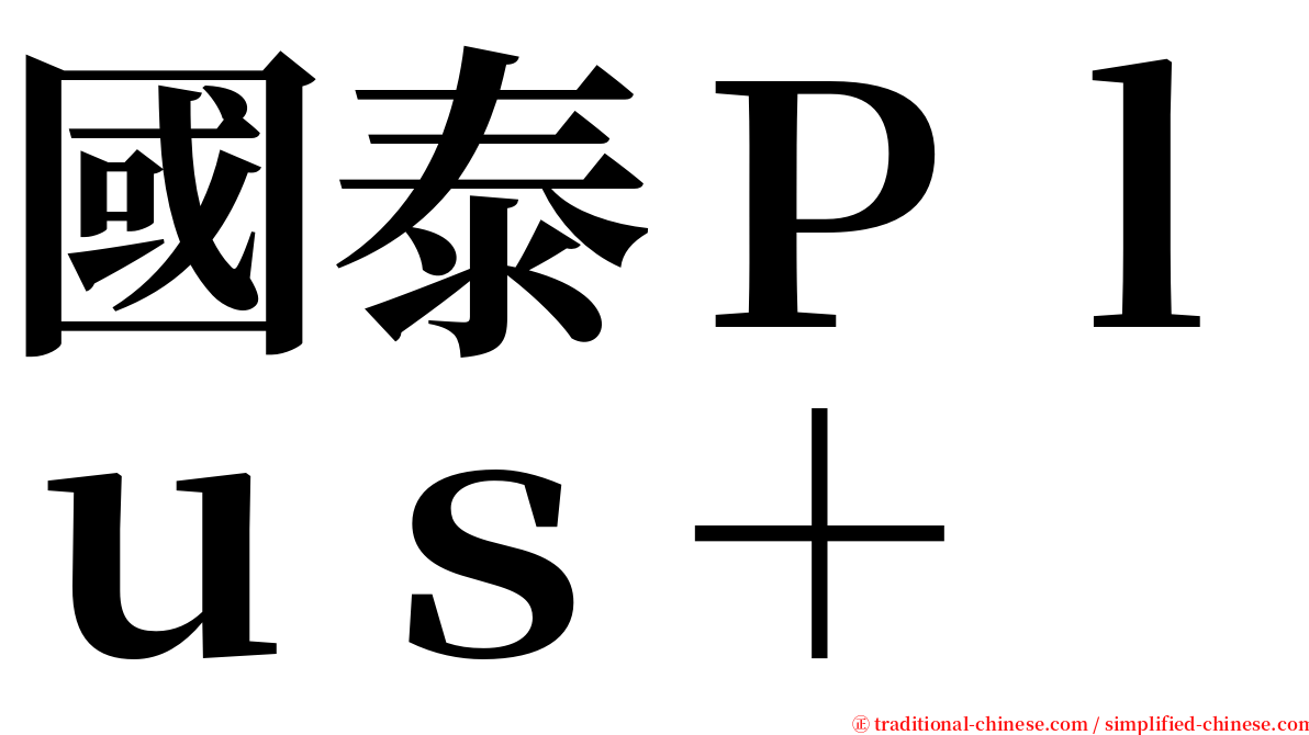 國泰Ｐｌｕｓ＋ serif font