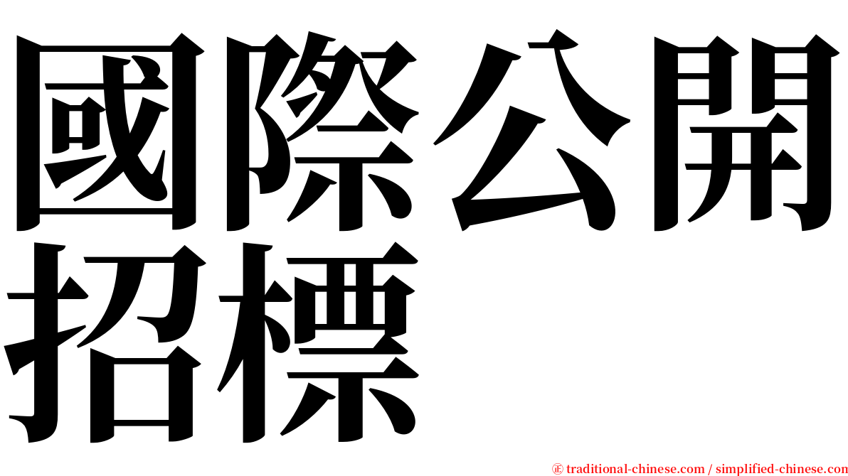 國際公開招標 serif font