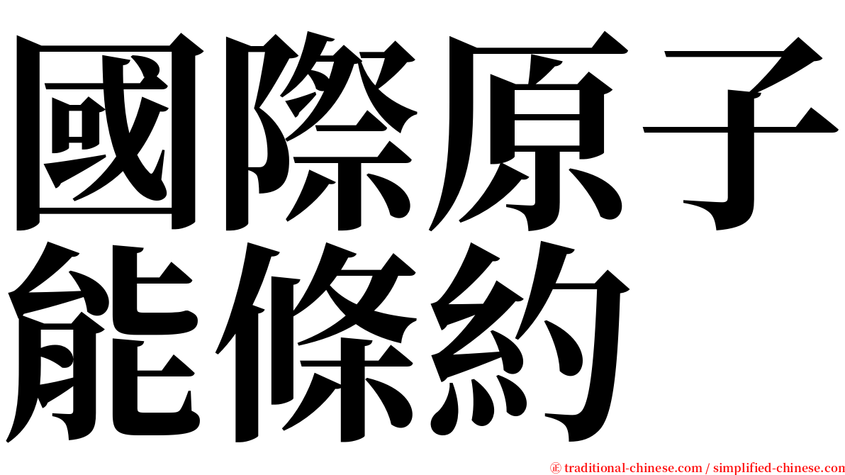 國際原子能條約 serif font