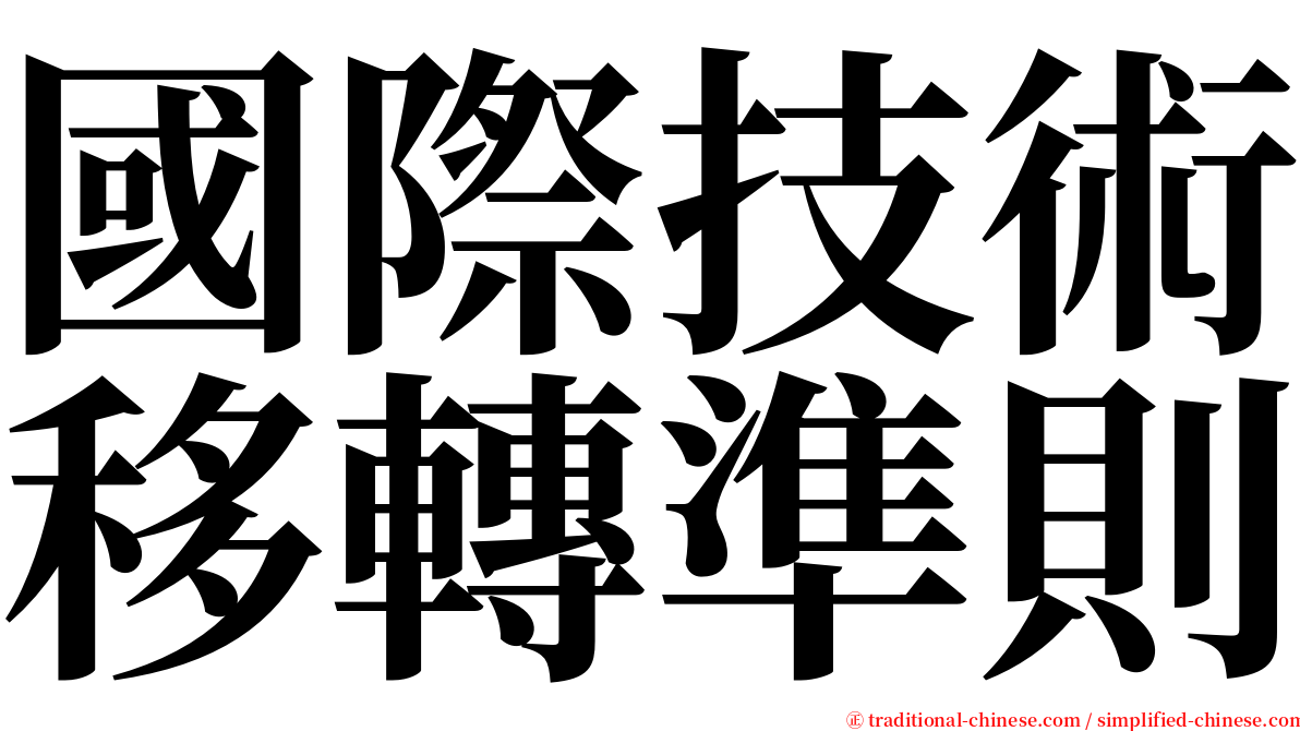 國際技術移轉準則 serif font