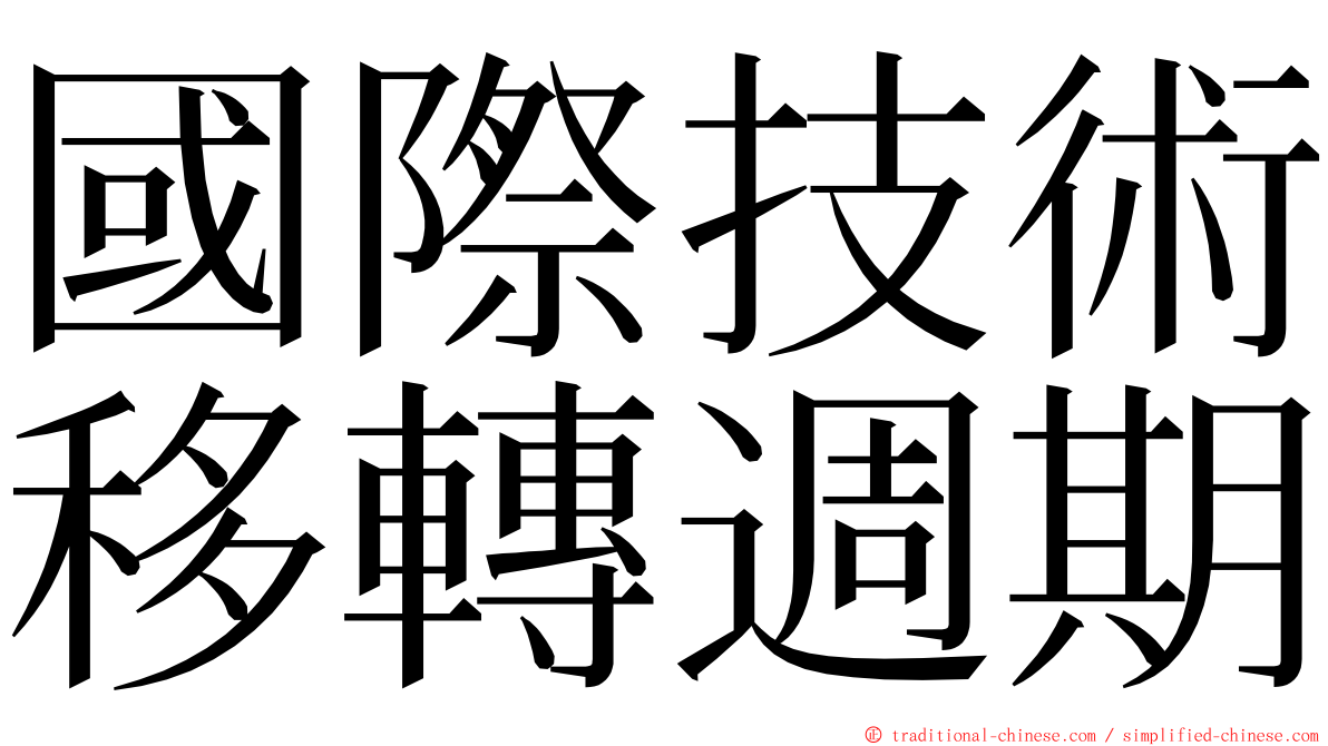 國際技術移轉週期 ming font