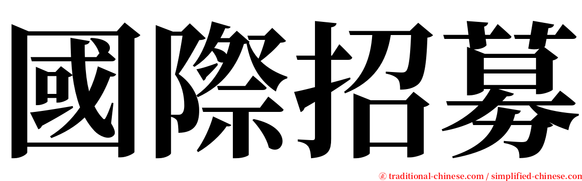 國際招募 serif font