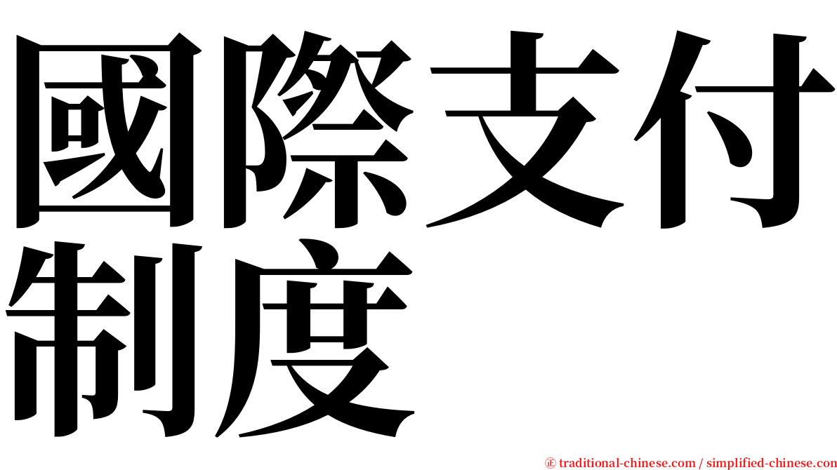 國際支付制度 serif font