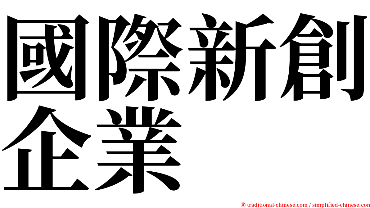 國際新創企業 serif font