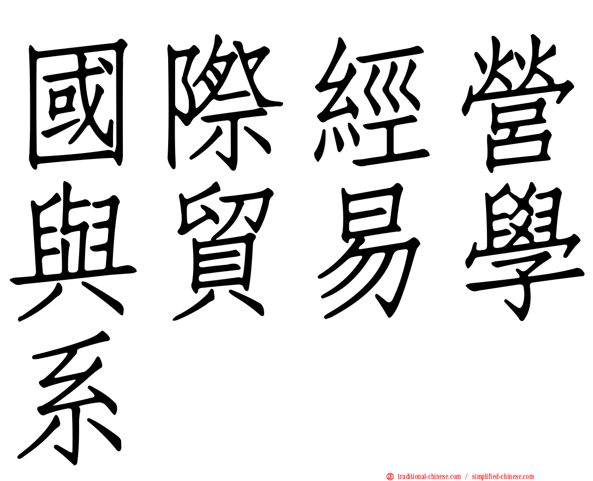 國際經營與貿易學系