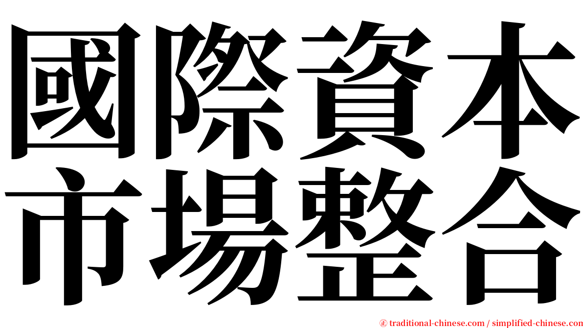 國際資本市場整合 serif font